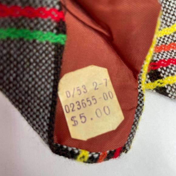 Vintage Richman Brothers Tie Tartan Striped Brown Grandpa Preppy Goblincore - Picture 6 of 6